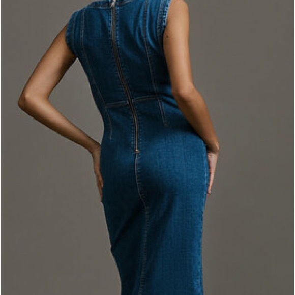 Anthropologie Pilcro Blue Denim Midi Dress - Picture 2 of 9